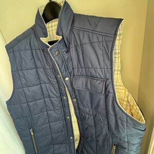 Tommy Bahama Rockland Coast Reversible Quilted Vest – XL Sand & Navy